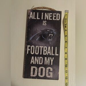 Carolina Panthers Football and Dog Wall Decor